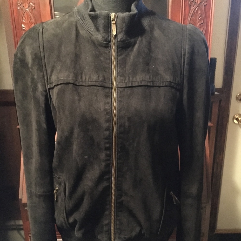 Dana Buchman Super Soft Suede Bomber Jacket - Picture 2 of 8